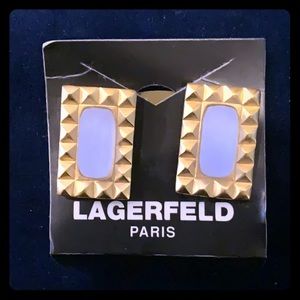 Vintage Karl Lagerfeld Chanel gold blue earring